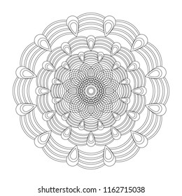 Mandala. Coloring book page. Art therapy. Vintage decorative elements. Oriental pattern, vector illustration. Islam, Arabic, Indian, moroccan,spain, turkish, pakistan, chinese, mystic, ottoman motifs