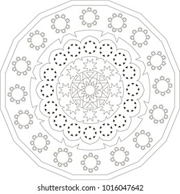 Mandala. Coloring book page. Decorative elements.