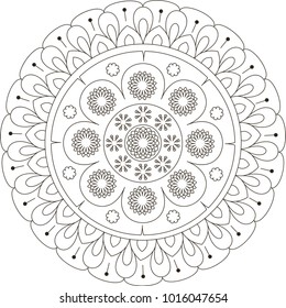 Mandala. Coloring book page. Decorative elements.