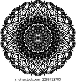 Mandala Coloring book Page design. Simple Mandala coloring design for beginners, seniors and children. Mehndi flower pattern for Henna drawing and tattoo. Decorative ornament in ethnic oriental style.