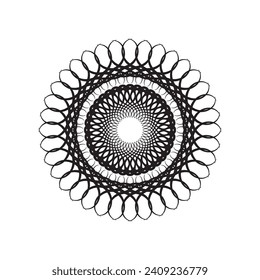 Diseño de páginas del libro Coloreado de Mandala. Sencillo diseño de color Mandala para principiantes, adultos mayores y niños. Patrón de flores de Mehndi para dibujar y tatuar Henna. flor, hojas, círculo, estilo doodle, tatuaje, 