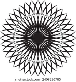 Diseño de páginas del libro Coloreado de Mandala. Sencillo diseño de color Mandala para principiantes, adultos mayores y niños. Patrón de flores de Mehndi para dibujar y tatuar Henna. flor, hojas, círculo, estilo doodle, tatuaje, 
