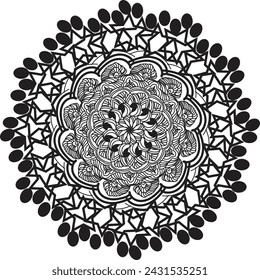 Mandala Coloring book Page design. Simple Mandala coloring design for beginners, seniors and children. Mehndi flower pattern for Henna drawing and tattoo. Decorative ornament in ethnic oriental style.