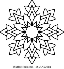 Mandala for Coloring Book Page. Oriental Mandala vector. Mandala Coloring book line art vector illustration. Vector abstract mandala pattern