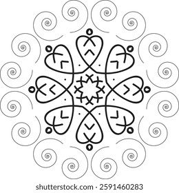 Mandala for Coloring Book Page. Oriental Mandala vector. Mandala Coloring book line art vector illustration. Vector abstract mandala pattern