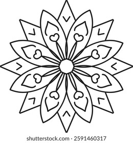 Mandala for Coloring Book Page. Oriental Mandala vector. Mandala Coloring book line art vector illustration. Vector abstract mandala pattern