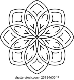 Mandala for Coloring Book Page. Oriental Mandala vector. Mandala Coloring book line art vector illustration. Vector abstract mandala pattern