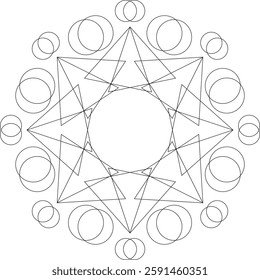 Mandala for Coloring Book Page. Oriental Mandala vector. Mandala Coloring book line art vector illustration. Vector abstract mandala pattern