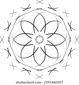 Mandala for Coloring Book Page. Oriental Mandala vector. Mandala Coloring book line art vector illustration. Vector abstract mandala pattern