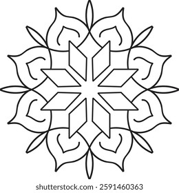 Mandala for Coloring Book Page. Oriental Mandala vector. Mandala Coloring book line art vector illustration. Vector abstract mandala pattern
