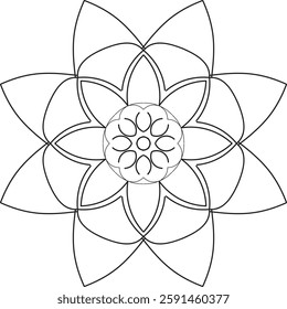 Mandala for Coloring Book Page. Oriental Mandala vector. Mandala Coloring book line art vector illustration. Vector abstract mandala pattern