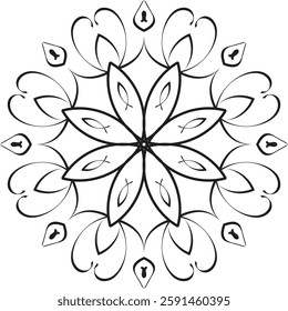 Mandala for Coloring Book Page. Oriental Mandala vector. Mandala Coloring book line art vector illustration. Vector abstract mandala pattern