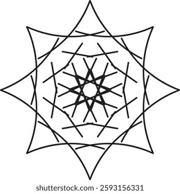 Mandala for Coloring Book Page. Oriental Mandala vector. Mandala Coloring book line art vector illustration. Vector abstract mandala pattern