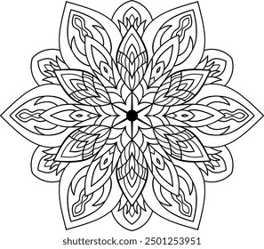 Mandala Coloring book page. Used for Wall art, Wallpaper design, Yoga design Lace pattern Background  mandala