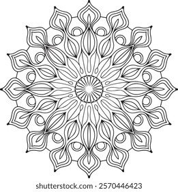 Mandala of Coloring Book Page, vector file, Oriental Mandala, wall art, simple mandala art, Design for a wallpaper Paint shirt and tile Sticker