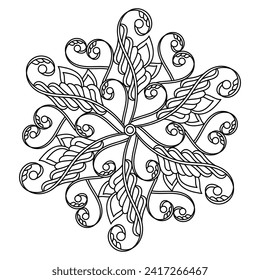 Mandala. Coloring book pages for adult. Doodle Linear art. Vintage decorative elements. Hand drawn vector illustration