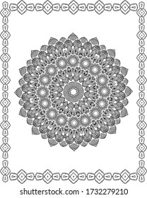 mandala coloring book pages. easy mandala coloring book design.
