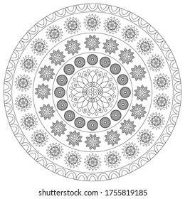 Mandala. Coloring book pages. Painting for adult anti stress