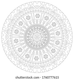 Mandala. Coloring book pages. Painting for adult anti stress