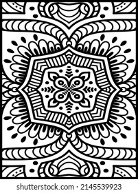 Mandala Coloring book pages.Decorative mandala with classic floral elements on white background.line art for coloring book for adult