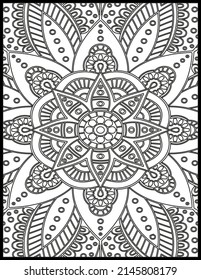Mandala Coloring book pages.Decorative mandala with classic floral elements on white background.line art for coloring book for adult