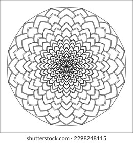 Mandala for coloring book, round ornament, irregular floral shape decoration, oriental vector, stress therapy pattern, weave yoga vector logo design element. adult mandala for coloring