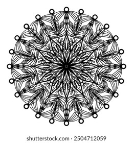 Mandala for coloring book, round ornament, irregular floral shape decoration, oriental vector, stress therapy pattern, weave yoga vector logo design element. adult mandala for coloring