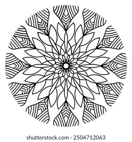 Mandala for coloring book, round ornament, irregular floral shape decoration, oriental vector, stress therapy pattern, weave yoga vector logo design element. adult mandala for coloring