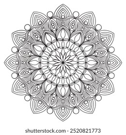 Mandala for coloring book, round ornament, irregular floral shape decoration, oriental vector, stress therapy pattern, weave yoga vector logo design element. adult mandala for coloring