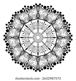 Mandala for coloring book, round ornament, irregular floral shape decoration, oriental vector, stress therapy pattern, weave yoga vector logo design element. adult mandala for coloring