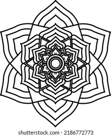 Mandala coloring book simple and basic for beginners, seniors and children. Set of Mehndi flower pattern for Henna drawing and tattoo. Decoration in ethnic , Indian style.
