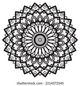 Mandala Coloring book template. wallpaper design, lace pattern and tattoo. decoration for interior design. Vector handdrawn ethnic oriental circle ornament. white background. Indian style