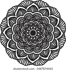 Mandala Coloring book template. wallpaper design, lace pattern and tattoo. decoration for interior design. Vector handdrawn ethnic oriental circle ornament.