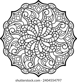 Mandala. Coloring book. Vector illustration.