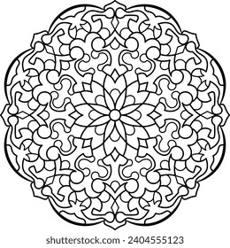 Mandala. Coloring book. Vector illustration.