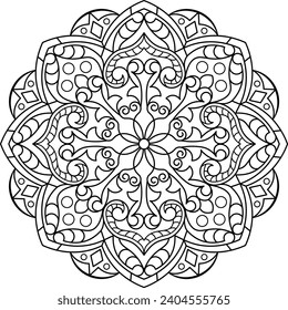 Mandala. Coloring book. Vector illustration.