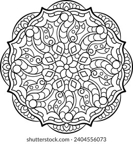 Mandala. Coloring book. Vector illustration.