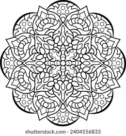 Mandala. Coloring book. Vector illustration.