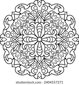 Mandala. Coloring book. Vector illustration.