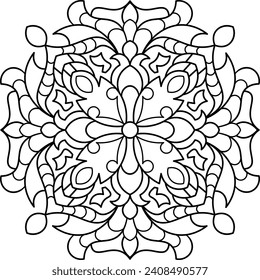 Mandala. Coloring book. Vector illustration.	