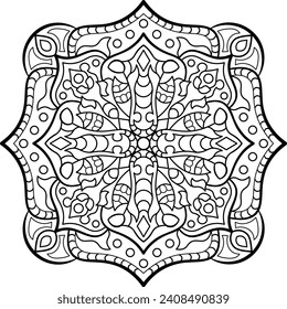 Mandala. Coloring book. Vector illustration.	