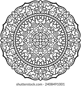 Mandala. Coloring book. Vector illustration.	