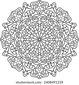 Mandala. Coloring book. Vector illustration.	