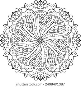 	
Mandala. Coloring book. Vector illustration.	
