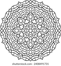 Mandala. Coloring book. Vector illustration.	