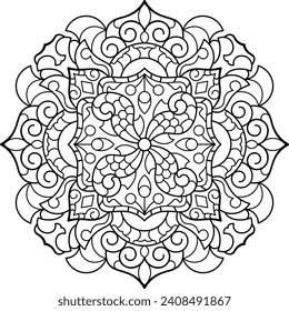 Mandala. Coloring book. Vector illustration.	