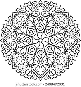 Mandala. Coloring book. Vector illustration.	
