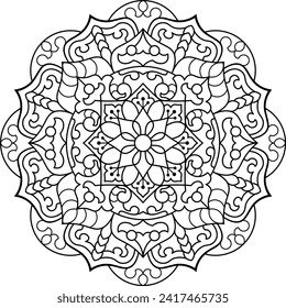 Mandala. Coloring book. Vector illustration.	
