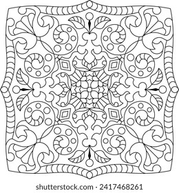 Mandala. Libro de colorear. Ilustración vectorial.	
