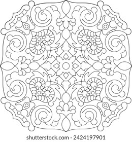 Mandala. Coloring book. Vector illustration.	
